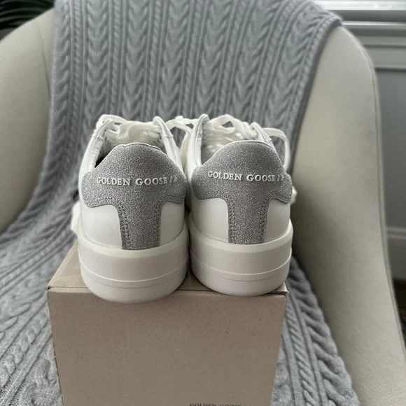 Golden Goose White Sneakers with Silver Details - Picture 2 of 10